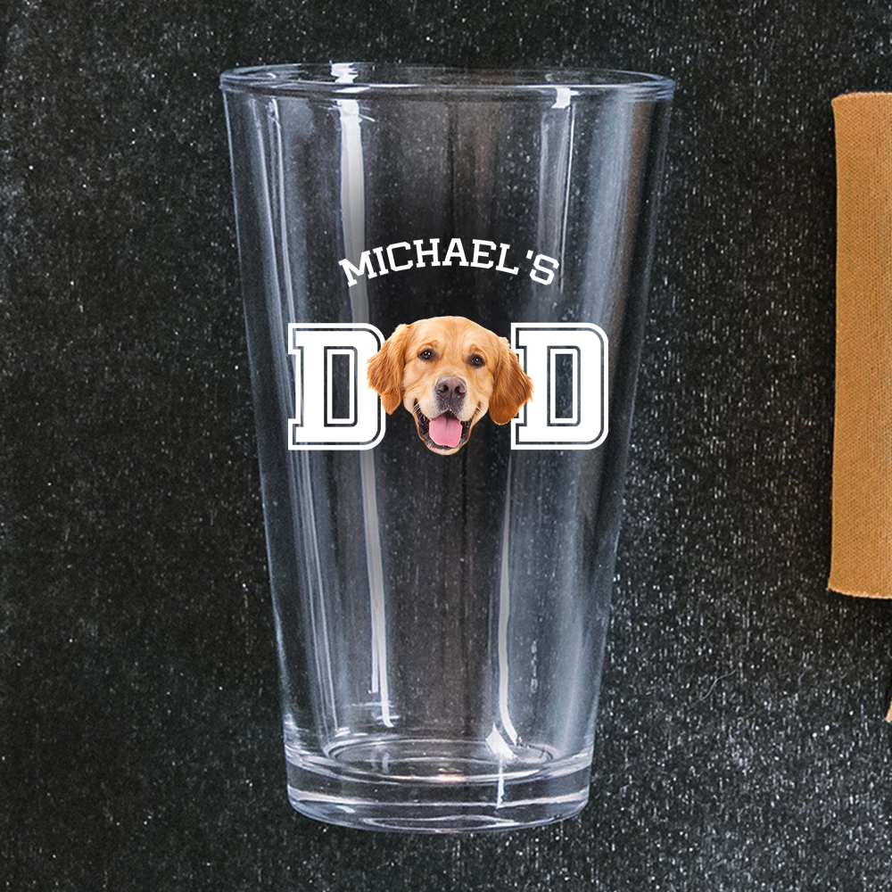Custom Dog Photo Beer Glass Personalized Father's Day Gift Birthday Gift CH07 895896