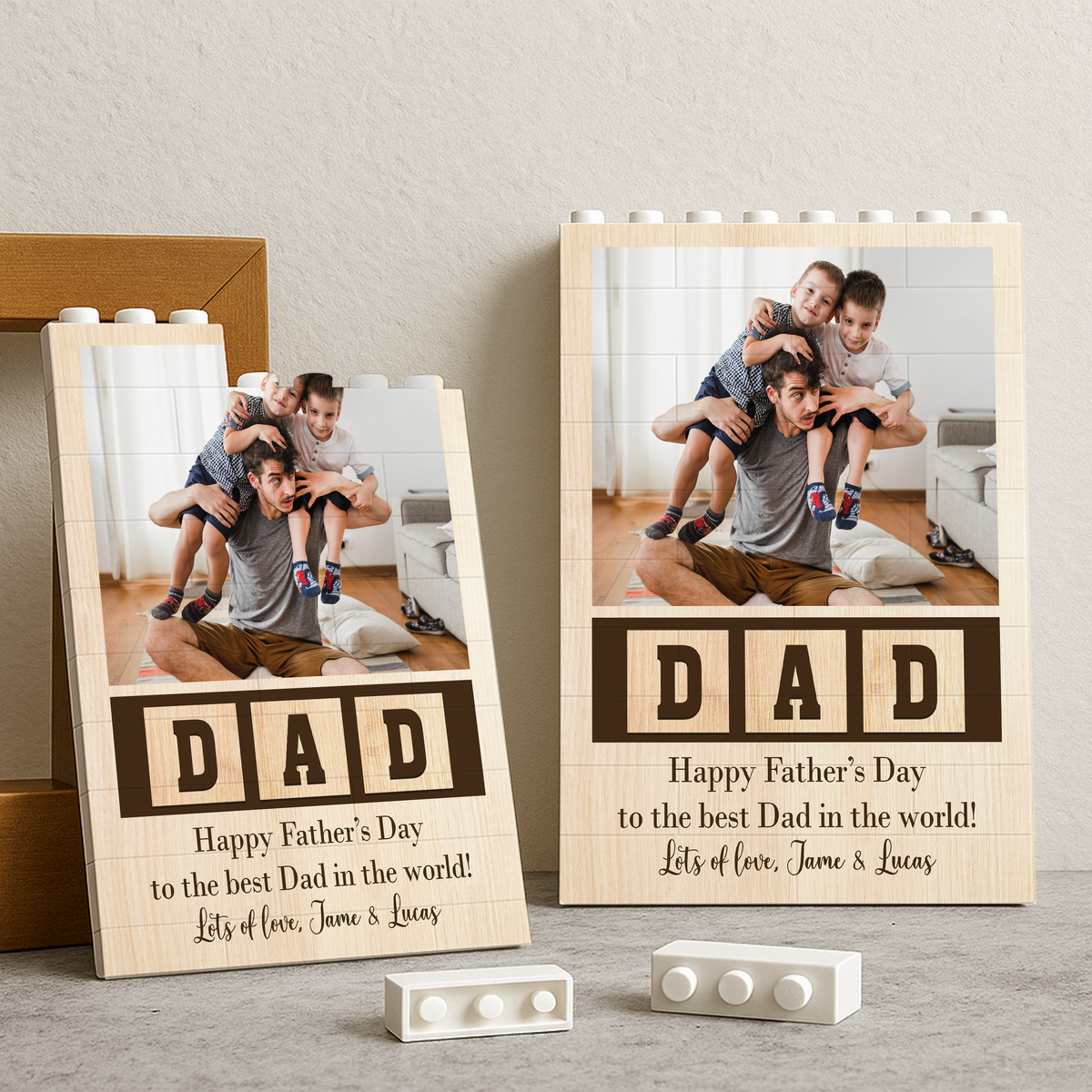 Custom Photo Happy Father's Day To The Best Dad Building Brick Blocks LM32 893561