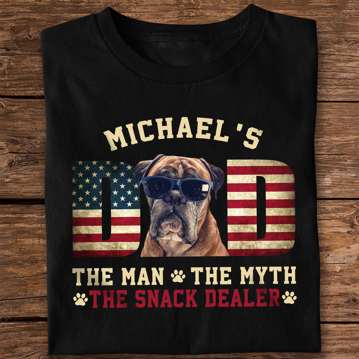 Custom Photo Dog - Dog's Dad The Man The Myth The Dealer American Flag Dad Shirt HA75 892440