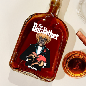 Custom Dog Photo The Dogfather Whiskey Bottle Dog Lovers Gift HO82 894046