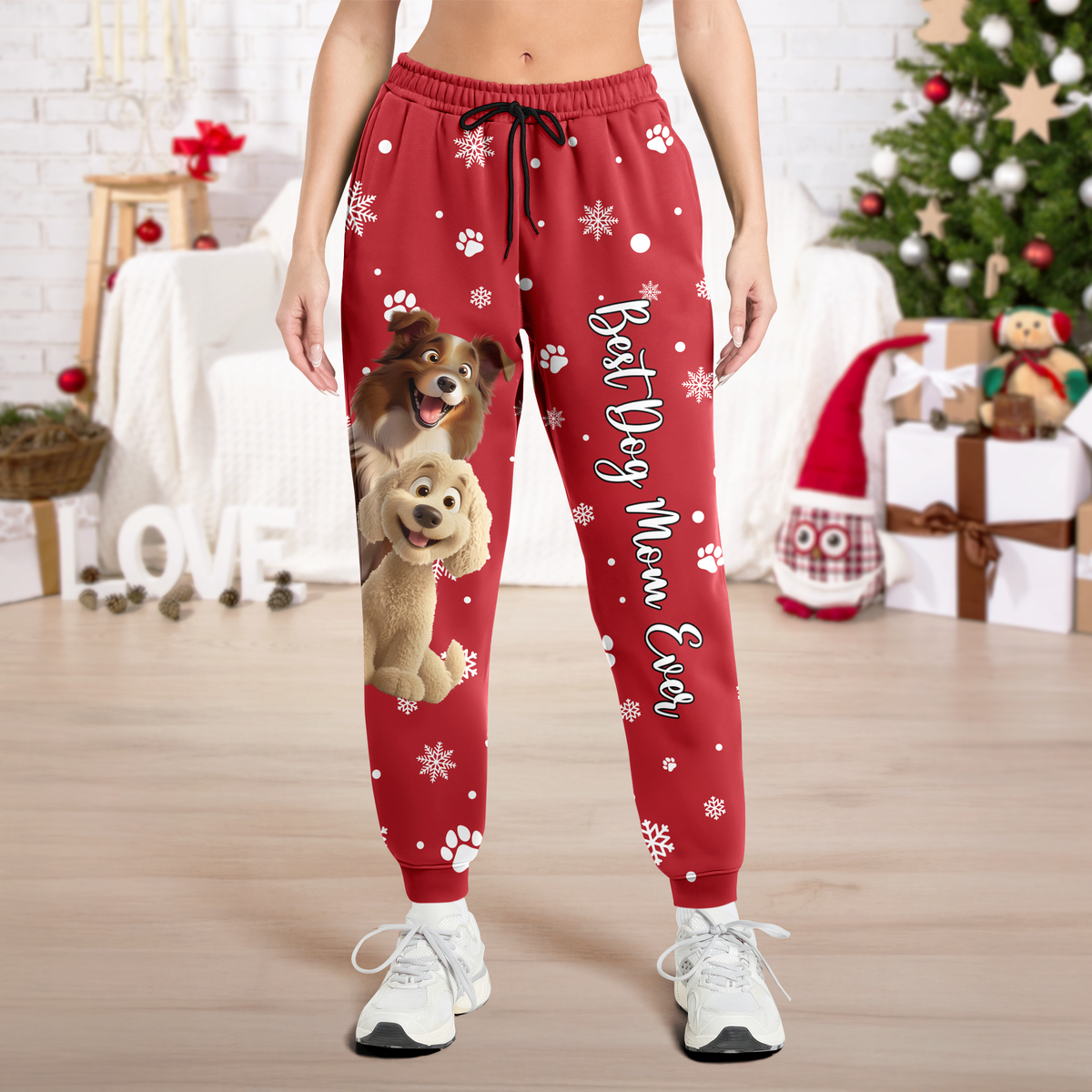 Custom Cute 3D Dog Dog Best Dad Ever, Best Dog Mom Ever Sweatpants HA75 898190