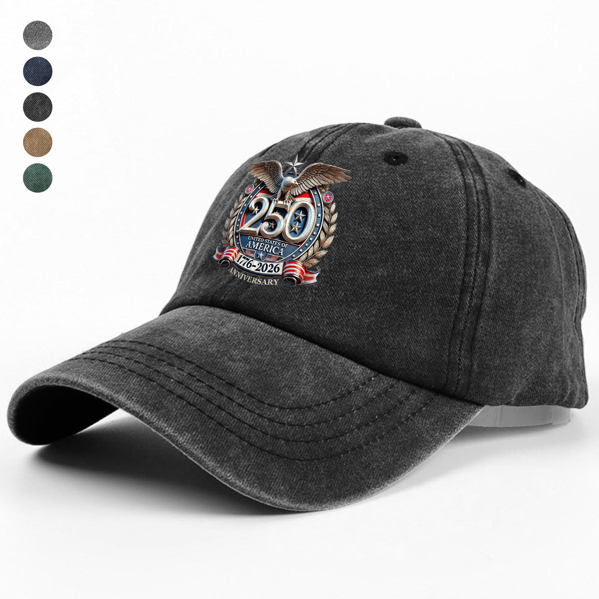 USA Eagles 250th Anniversary Semiquincentennial 1776-2026 Washed Denim Baseball Cap LM32 897785