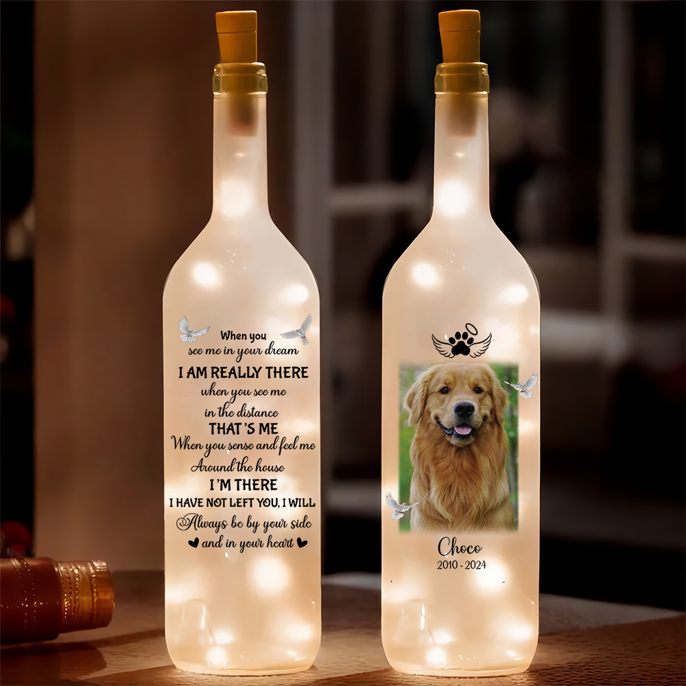 Custom Photo When You See Me In Your Dream Dog Memorial Bottle Lamp LM32 893163