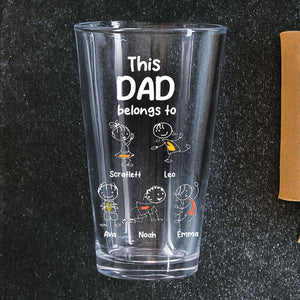 Personalized This Grandpa Belongs To Grandchildren Print Beer Glass HA75 892212
