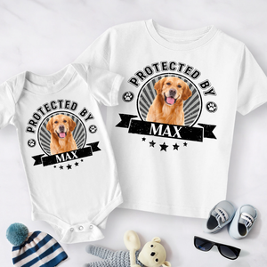 Custom Dog Photo Protected By Human Baby Onesie For Dog Lovers LM32 895023
