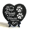 You Left Paw Prints On Our Hearts Forever Personalized Dog Memorial Heart Shaped Stone CH07 896522