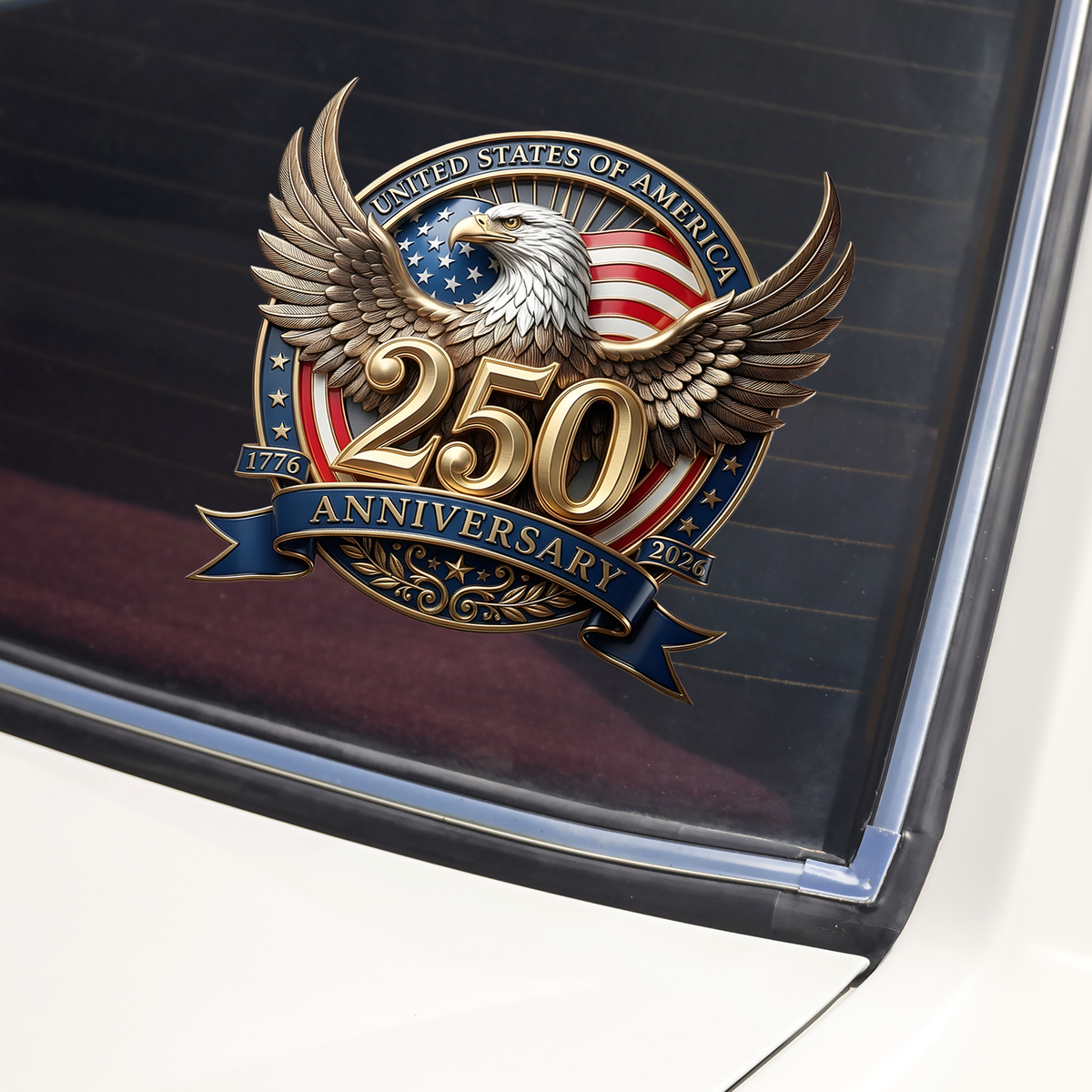 Eagles Flag USA 250th Anniversary Patriotic Car Window Decal Sticker LM32 899057