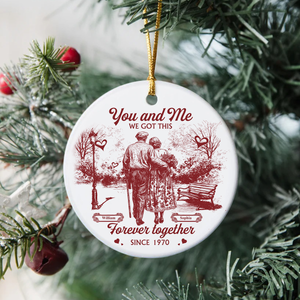 You & Me We Got This Couple Toile De Jouy Ceramic Ornament Personalized Gift For Couple, Wife, Husband HO82 894704