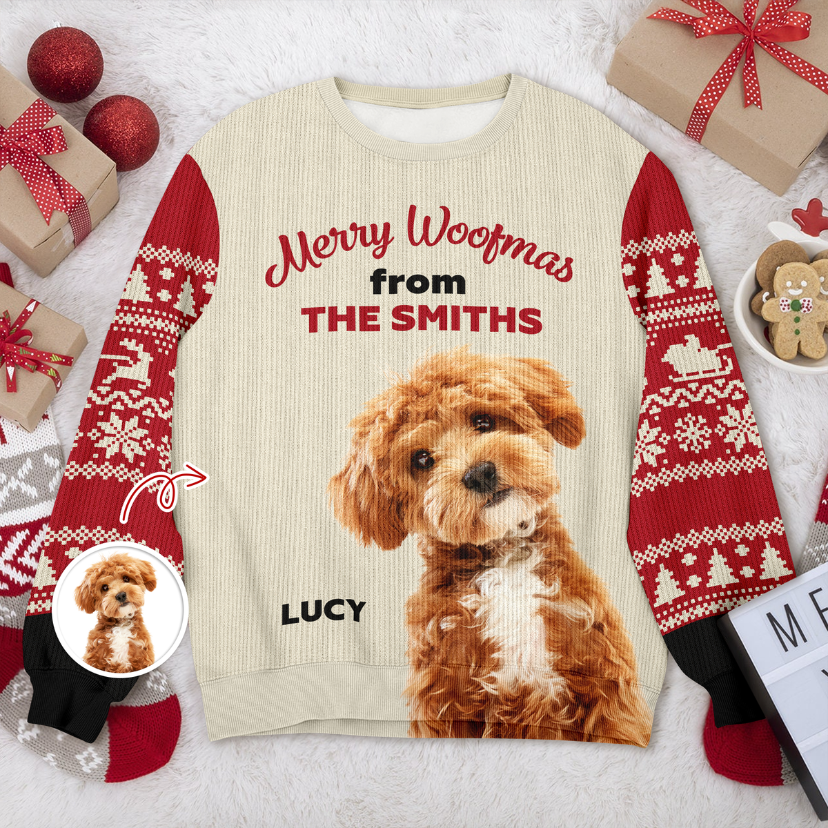 Custom Photo Merry Woofmas Ugly Sweater For Dog Lovers LM32 895579