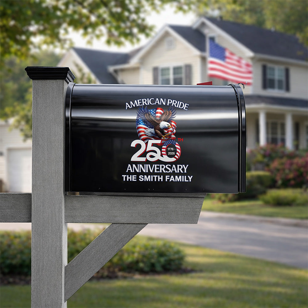 Personalized American Pride Patriotic 250th Anniversary Eagle 1776–2026 Mailbox Decal HO82 901016