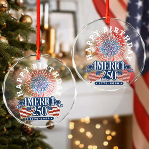America 250 Semiquincentennial Fireworks Celebration Glass Ornament HO82 894608