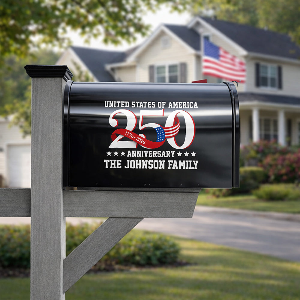 250th Anniversary United States of America Flag Personalized Mailbox Decal HA75 898992