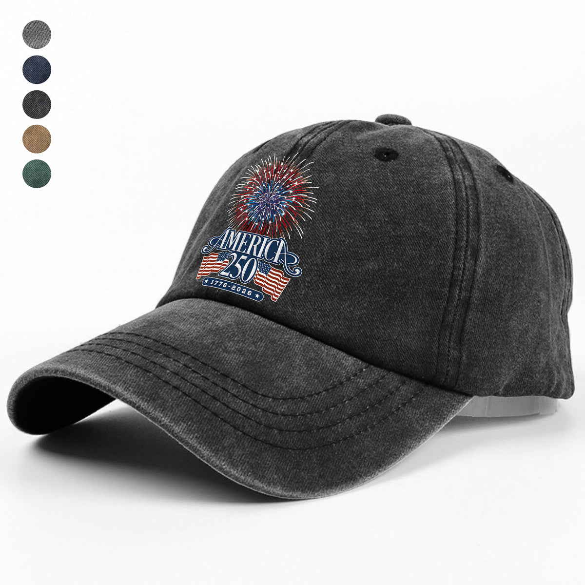 America 250 Firework Washed Denim Baseball Cap TH10 894647