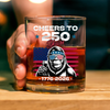 Custom Dog Photo With Big Foot Cheer To 250 Years Of Freedom Patriot Whiskey Glass LM32 895275