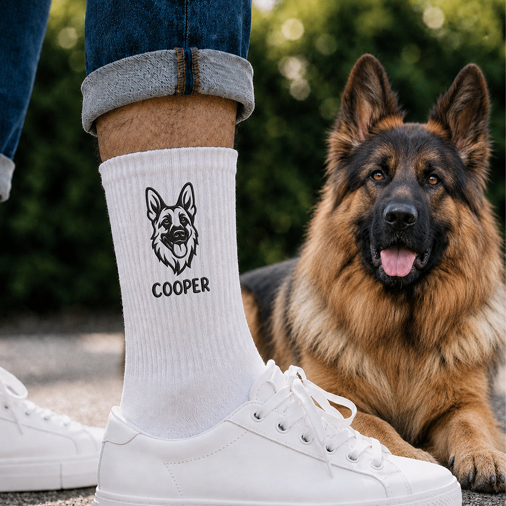 Custom Dog Cat Face Embroidered Socks Pet Lover Gift CH07 180350