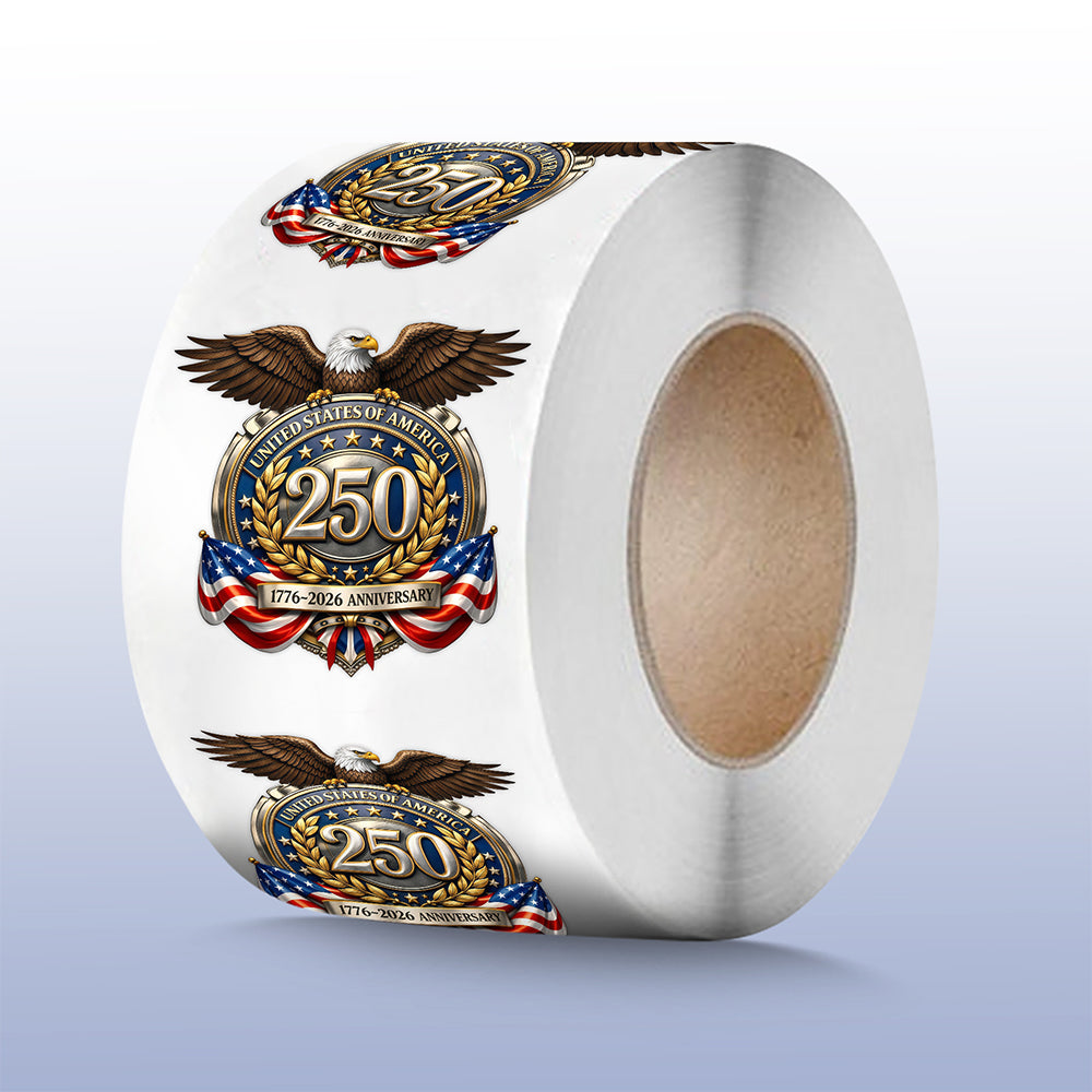 America 250th Anniversary Patriotic Roll Sticker CH07 910600