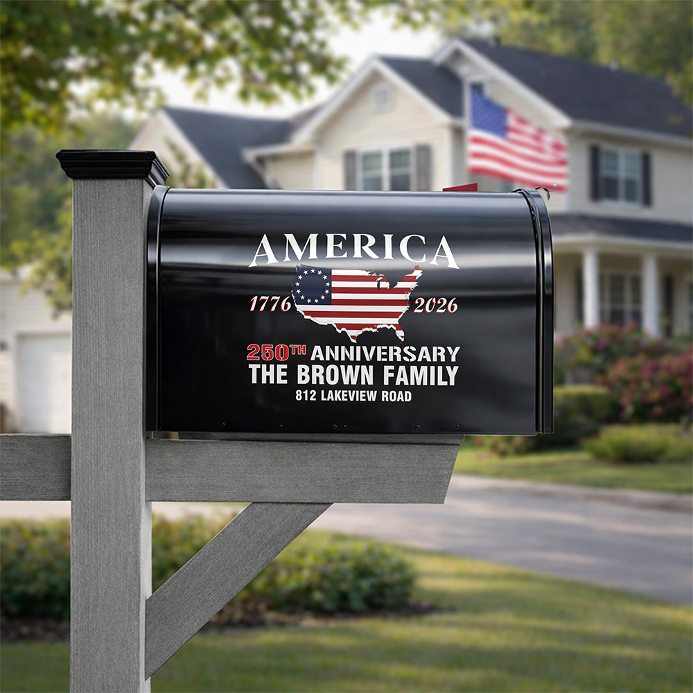 Personalized America 250th Anniversary Mailbox Decal HO82 901032