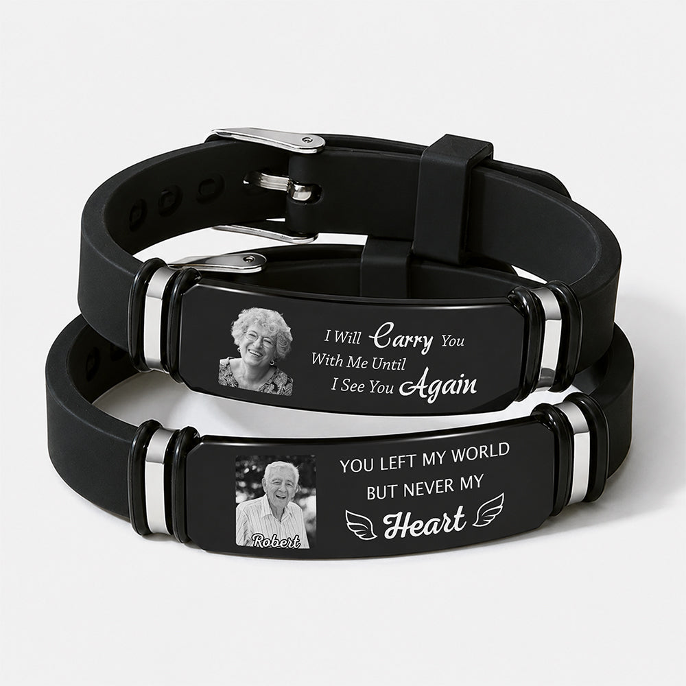Custom Photo I Am Always With You Memorial Wristband Bracelet - Personalized Sympathy Gift LM32 669627