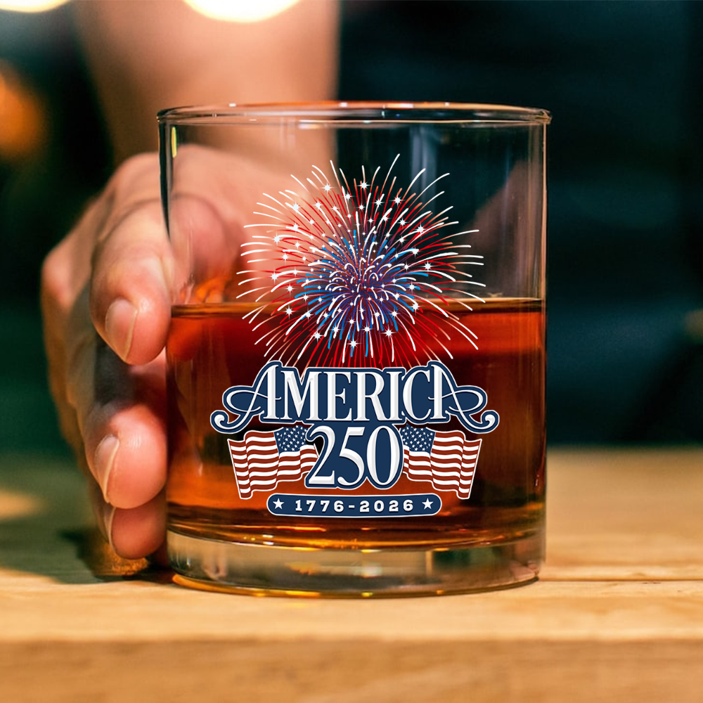 America 250 Firework Whiskey Glass TH10 894643