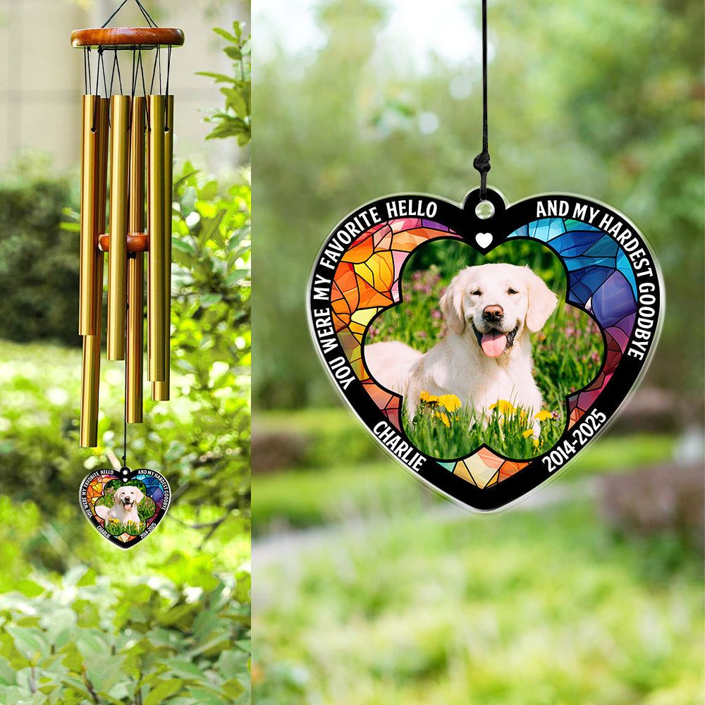 Custom Photo Forever In Our Hearts Memorial Acrylic Wind Chimes HA75 892726