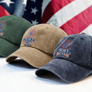 America 250 Firework Washed Denim Baseball Cap TH10 894647