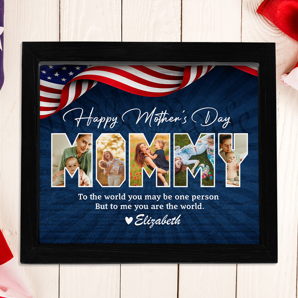 Upload Photo Happy Mother's Day US Flag Picture Frame HA75 898978