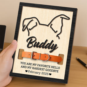 Custom Dog Ear Memorial 2-Layers Wooden Collar Frame LM32 893781