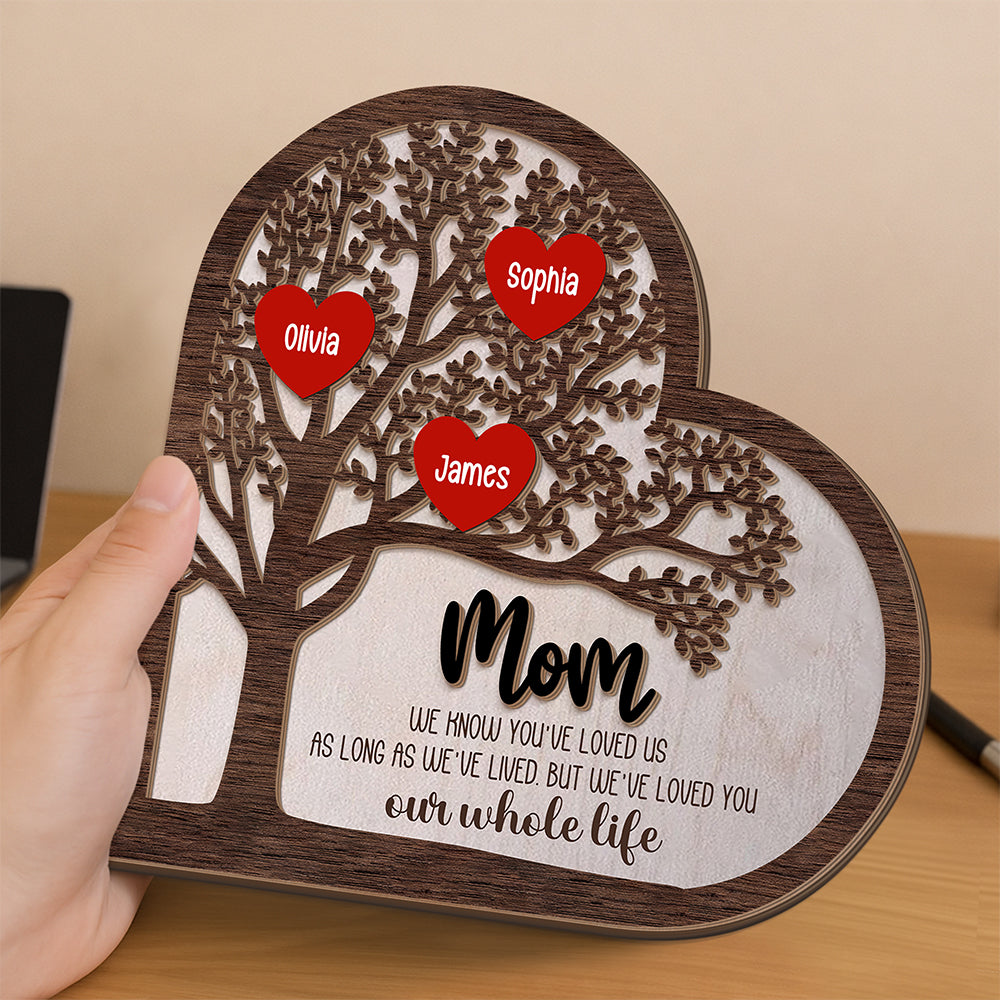 Personalized Family Tree Heart To The World You May Be One Person 2-Layered Wooden Plaque CH07 910774