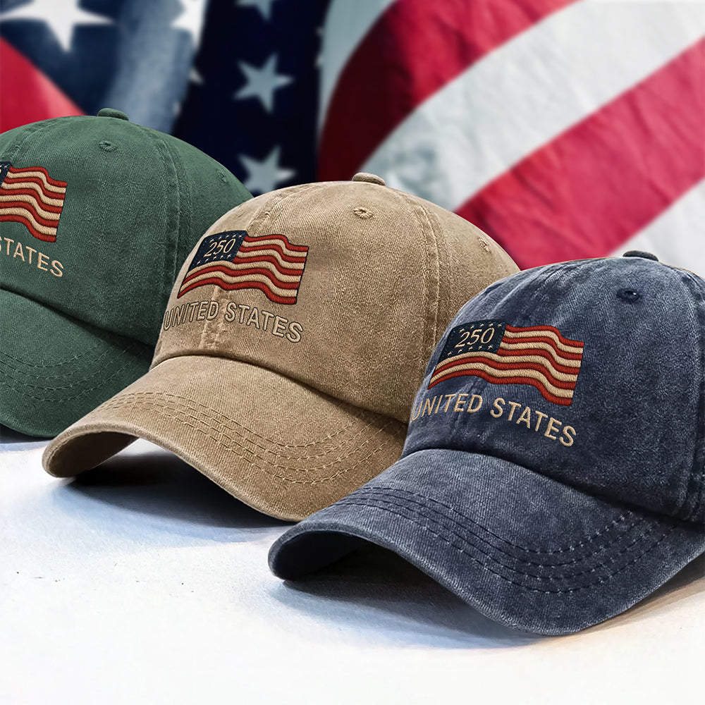Custom Name USA Flag Hat 250th Anniversary 1776–2026 Patriotic Embroidered Baseball Cap HA75 898808