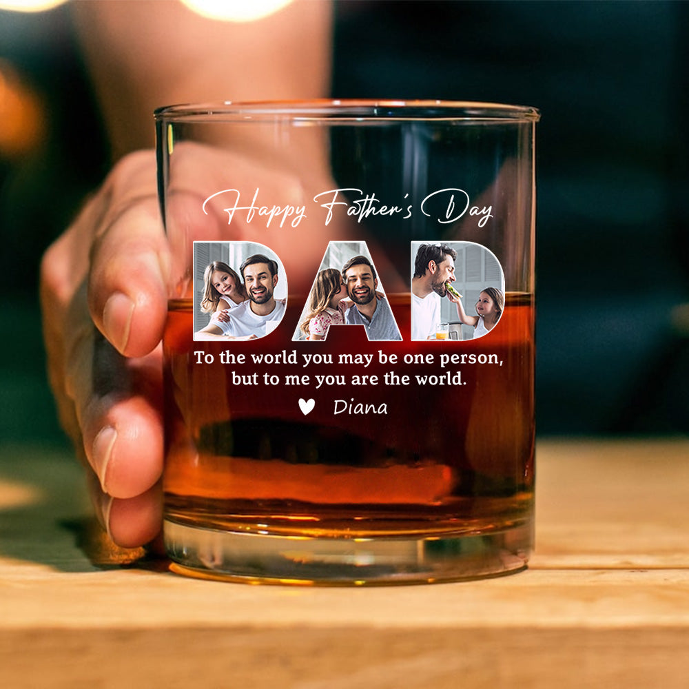 Custom Photo Happy Father's Day Family Whiskey Glass TH10 892867