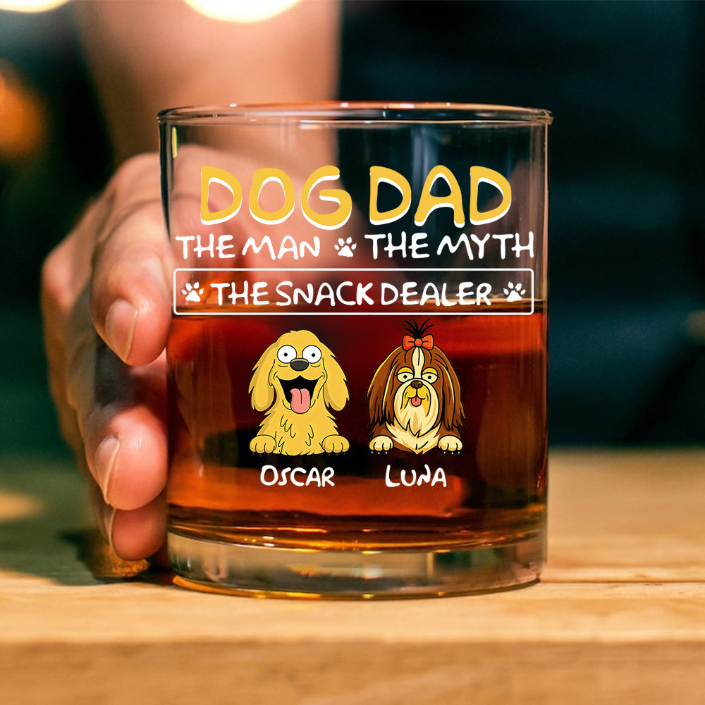 Dog Dad The Man The Myth The Snack Dealer Print Rock Glass Personalized Gift HO82 893704