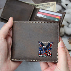 Faith, Family & Freedom America 250 Years Printed Leather Wallet Gift For Him CH07 910306