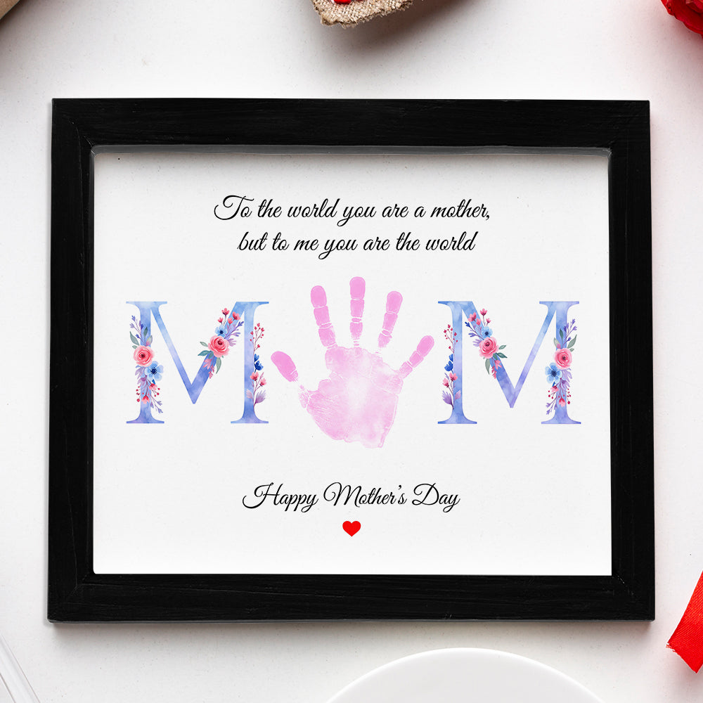 Personalized Floral Mom Handprint Picture Frame – Mother’s Day Keepsake Gift HO82 901590