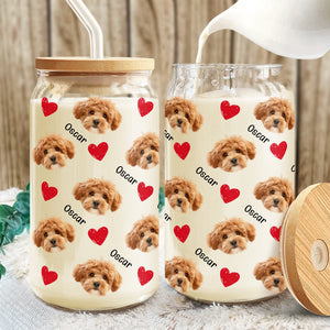 Custom Dog Cat Face Glass Can Funny Gift For Dog Lovers Cat Lovers CH07 895618