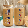 Custom Name America Dog Mom With Kid Glass Can With Lid Gift For Mom TH10 898695