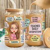 Personalized Teacher Daily Glass Can With Lid Gift For Teacher HA75 892620