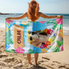 Custom Photo Summertime Bliss With Vibrant Dog Cat Beach Towels Summer Gift For Dog Cat Lovers HO82 893948