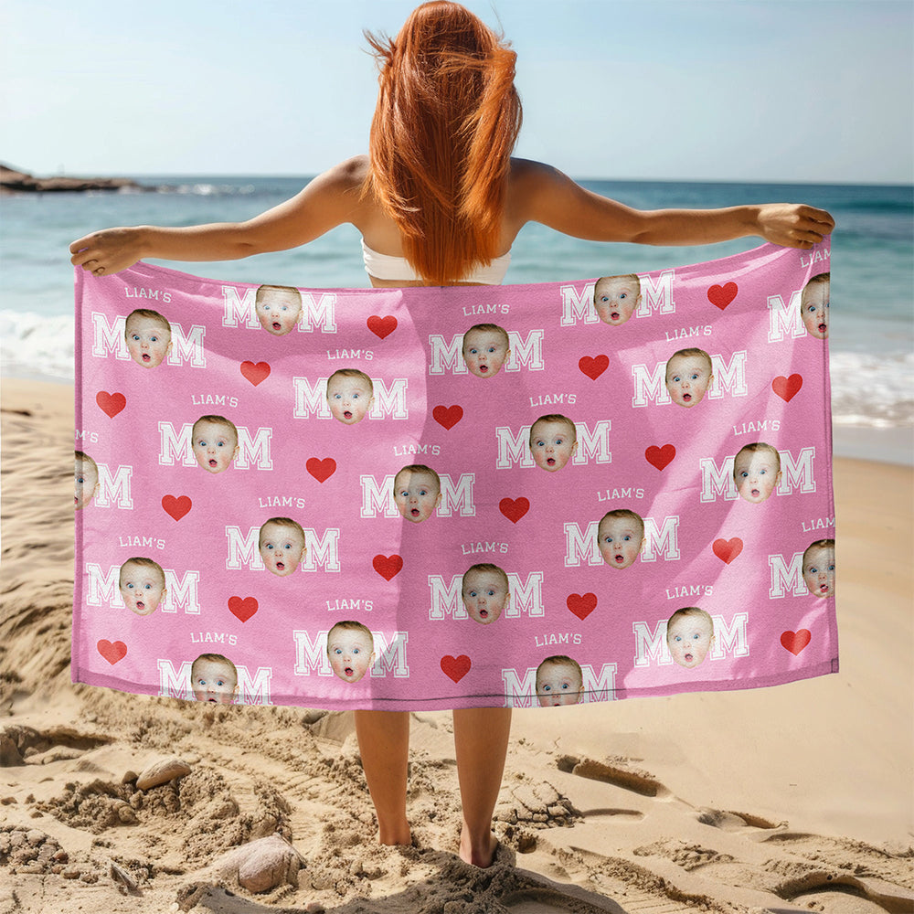 Custom Face Photo And Name With Icon Summer Beach Towel TH10 894075