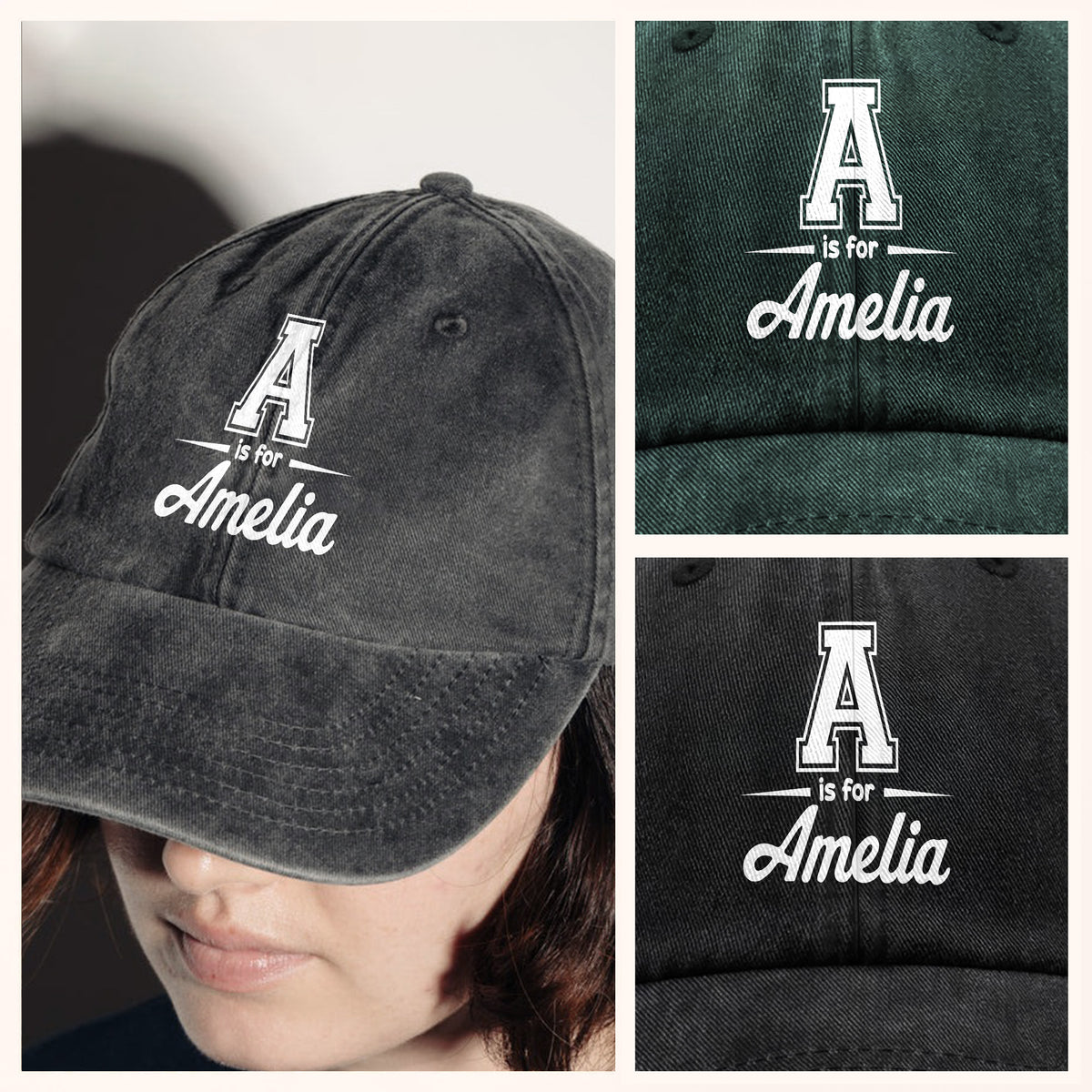 Personalized Custom Name On Washed Denim Baseball Cap TH10 896169