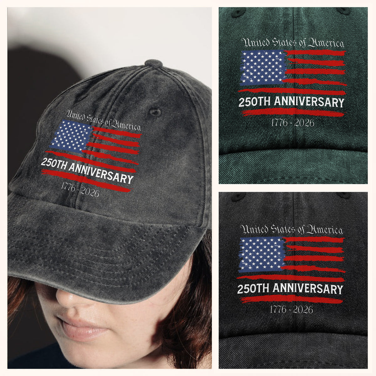 USA 250th Anniversary Washed Denim Baseball Cap TH10 898315