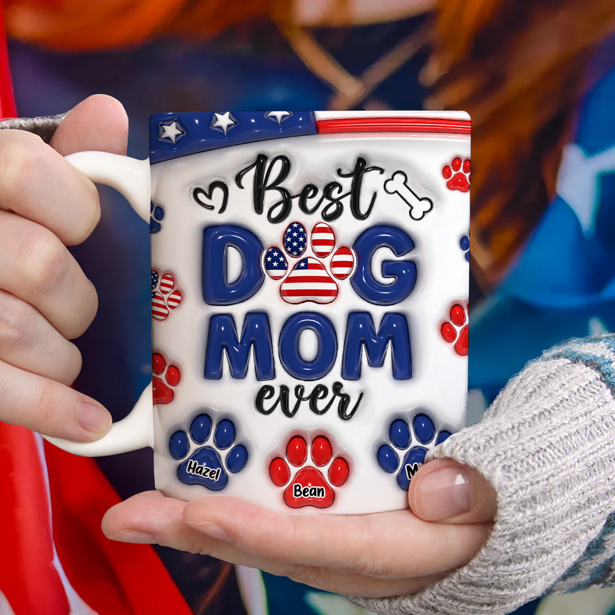 Best Dog Mom Dad Ever - Dog & Cat Personalized Custom 3D Inflated Effect Printed Mug HA75 920328