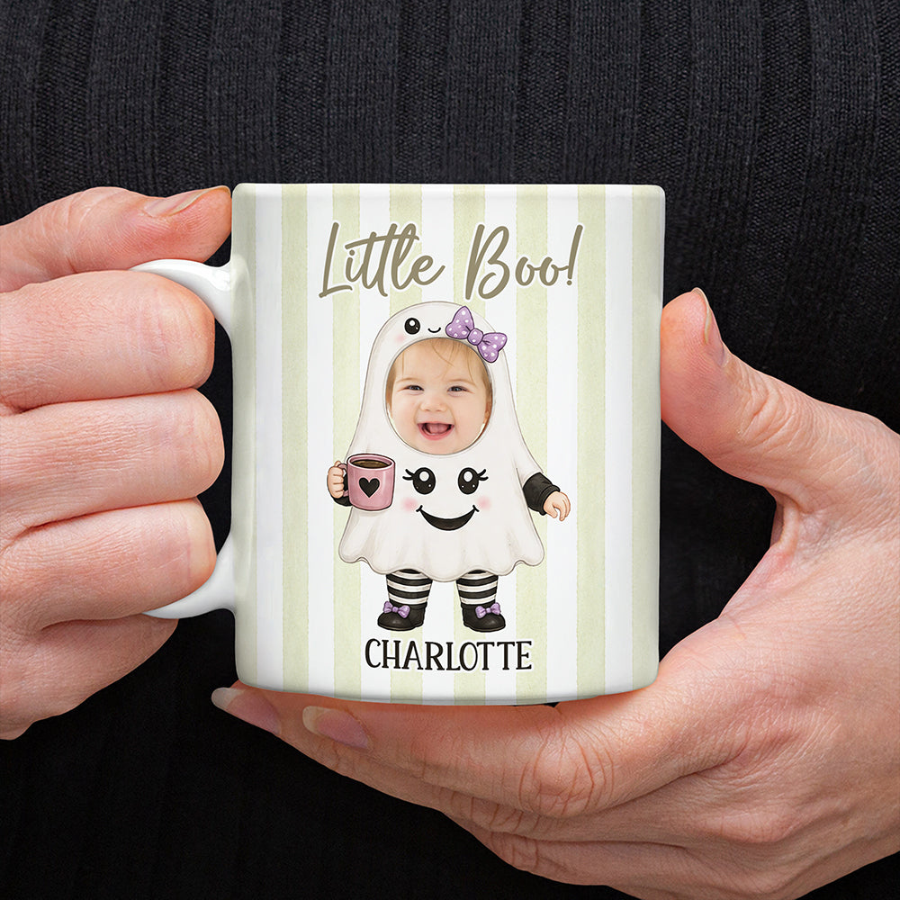 Custom Cute Baby Face Little Boo - Funny Halloween Print Full Mug LM32 669559