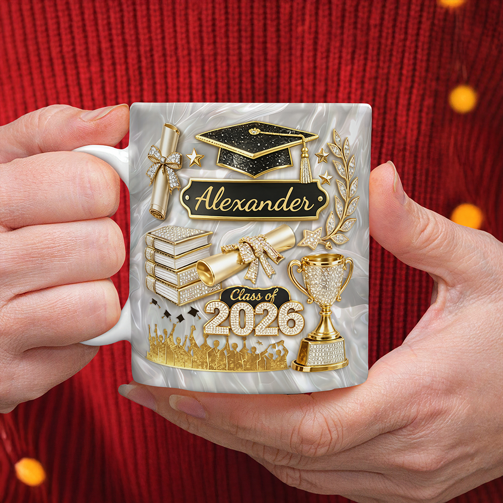 Custom Name Graduation 3D Effect Coffee Mug Class of 2026 Gift CH07 911192