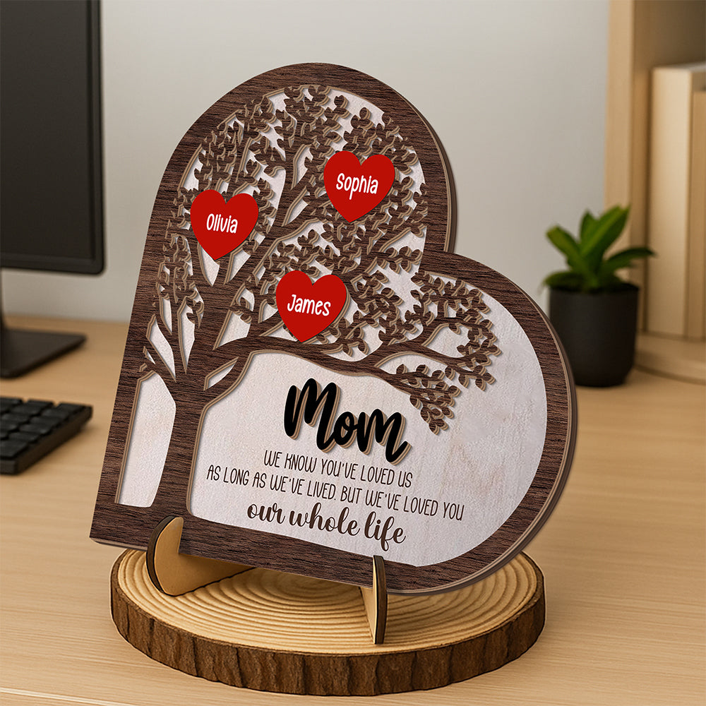 Personalized Family Tree Heart To The World You May Be One Person 2-Layered Wooden Plaque CH07 910774