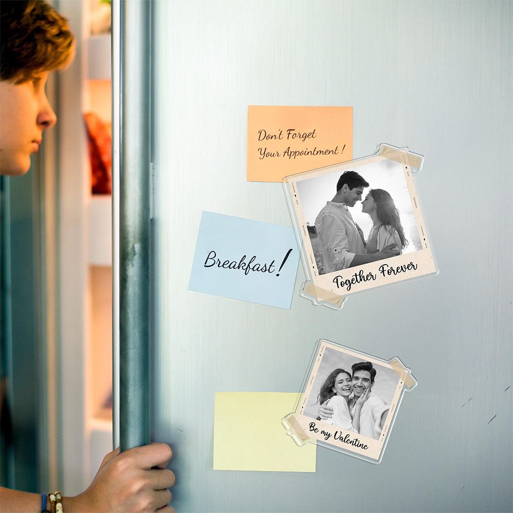 Custom Couple Photo Acrylic Fridge Magnet Valentine Gift, Anniversary Gift HA75 920108