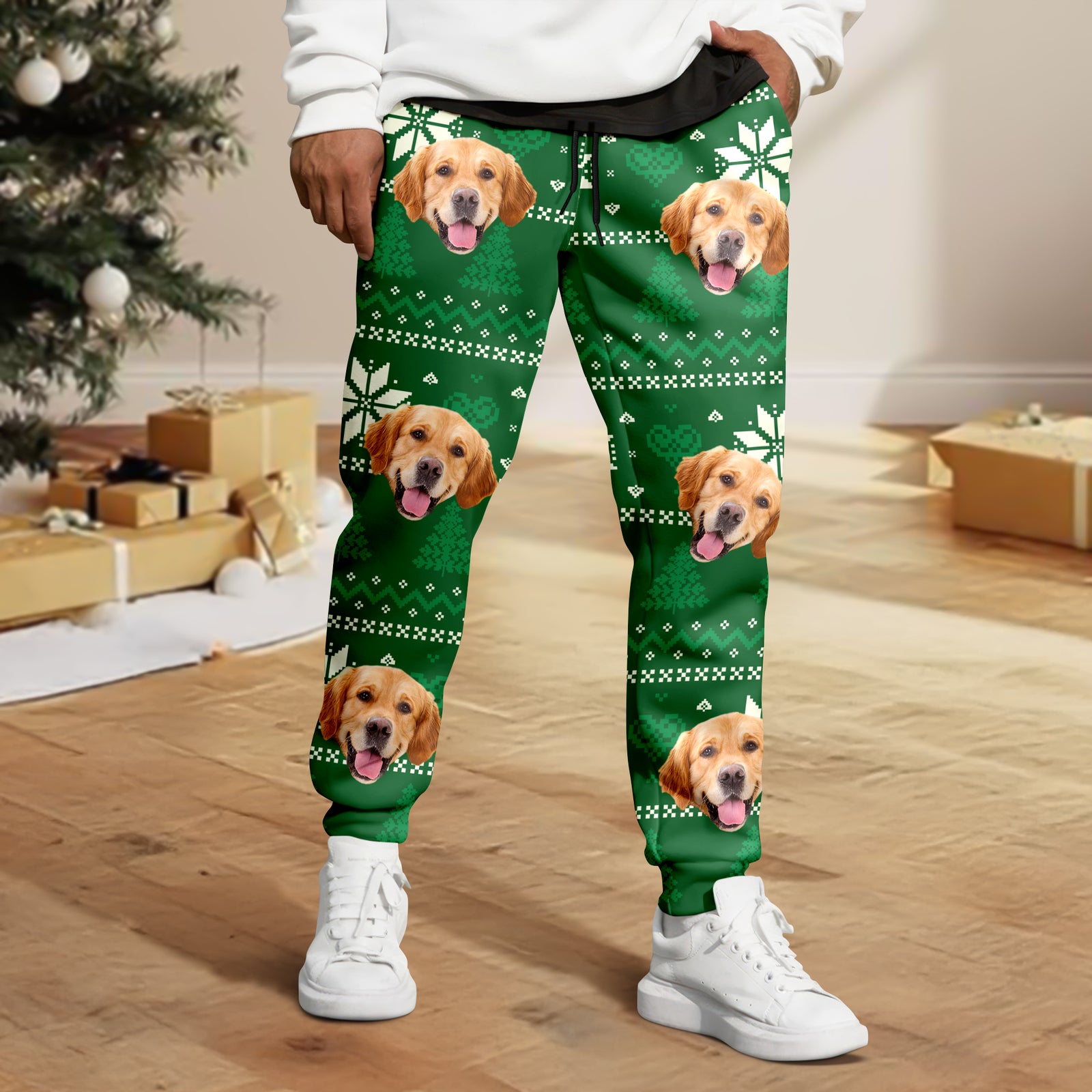 Christmas Is Coming Aztec Pattern - Custom Dog Face Photo Sweatpants Christmas Gift For Dog Lovers CH07 896326