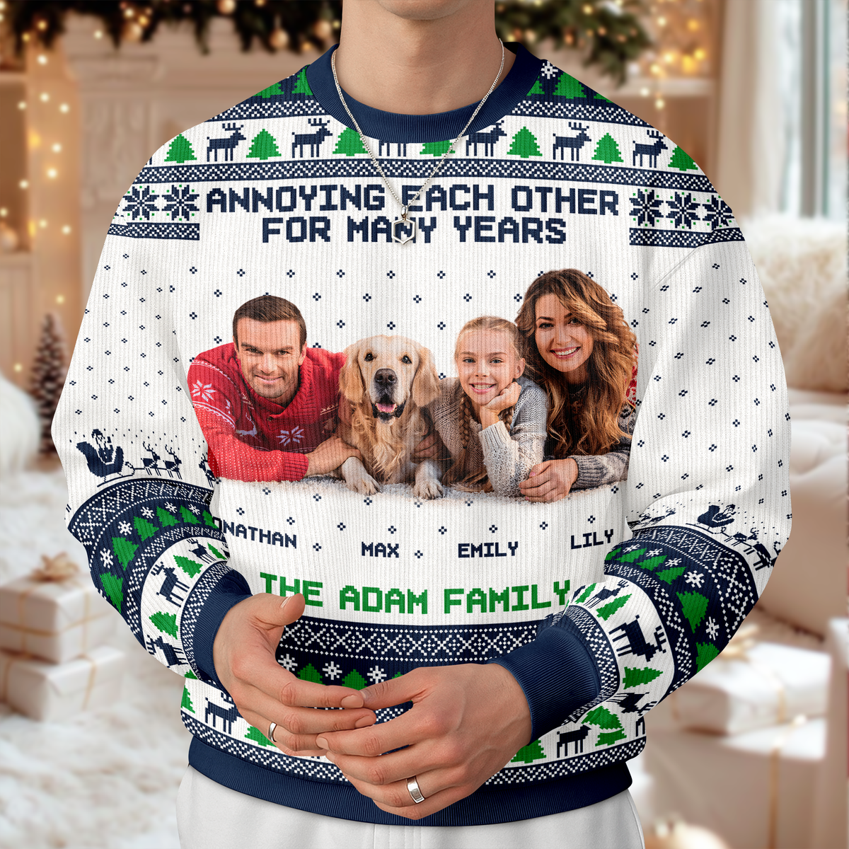 Custom Family Photo Annoying Each Other For Many Years Ugly Sweater TH10 894951