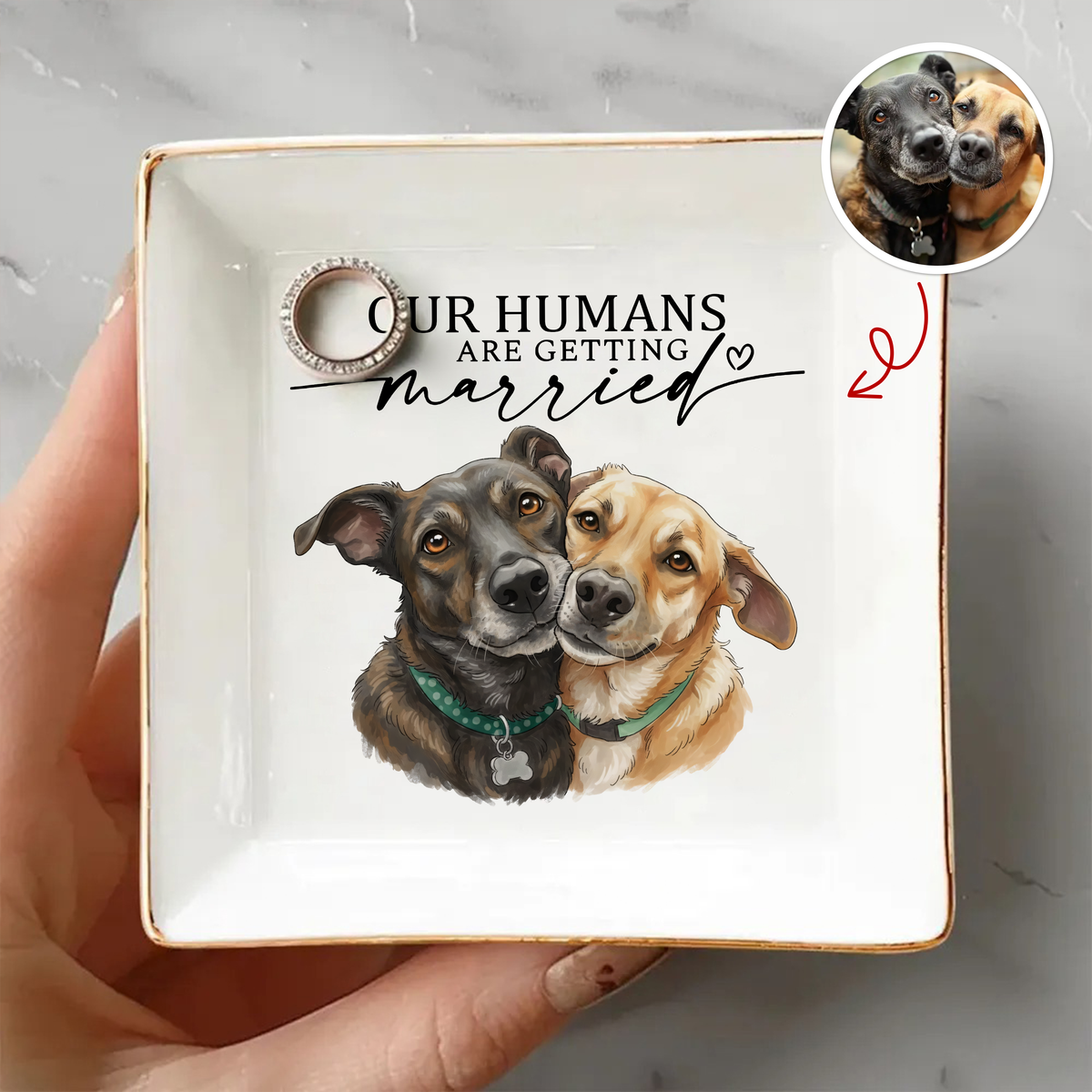Custom Pet Photo Ring Dish Engagement Gift For Dog Lover HO82 901094