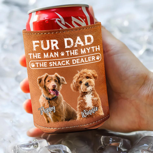 Custom Photo Dog Dad The Man The Myth The Snack Dealer Dog Leather Can Cooler Holder Gift For Dog Lovers HO82 894104