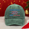 Custom Name 4th of July America 250 Washed Denim Baseball Cap LM32 895323